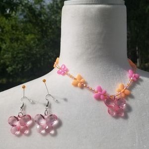 Butterfly Necklace & earrings set